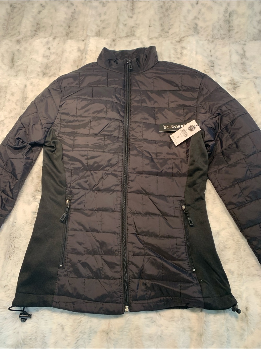burnside Women's Black Quilted Hybrid Jacket